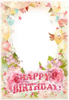 An inscription on the frame: Happy Birthday! An inscription on the frame: Happy Birthday!