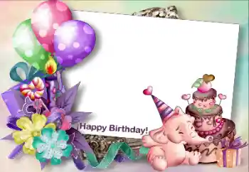 An inscription on the frame: Happy Birthday! An inscription on the frame: Happy Birthday!