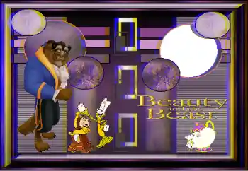 An inscription on the frame: Beauty and the beast