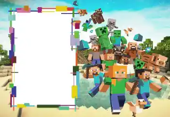 An inscription on the frame: Minecraft An inscription on the frame: Minecraft