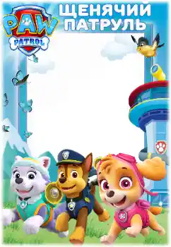 An inscription on the frame: PAW Patrol An inscription on the frame: PAW Patrol