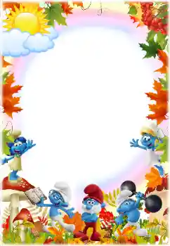 An inscription on the frame: Smurfs An inscription on the frame: Smurfs