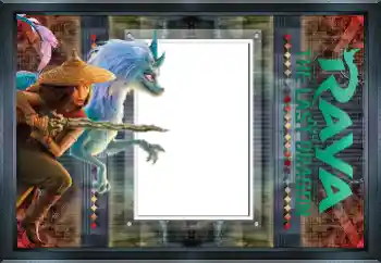 An inscription on the frame: Raya and the last dragon An inscription on the frame: Raya and the last dragon