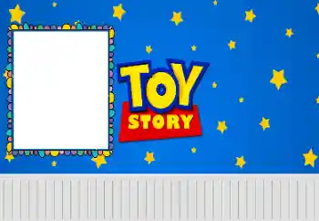 An inscription on the frame: Toy story An inscription on the frame: Toy story