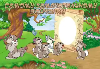 An inscription on the frame: Самому замечательному зайчонку An inscription on the frame: Самому замечательному зайчонку