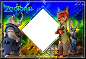 An inscription on the frame: Zootopia An inscription on the frame: Zootopia