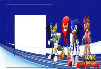 An inscription on the frame: Sonic Boom