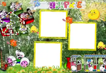 An inscription on the frame: В парке