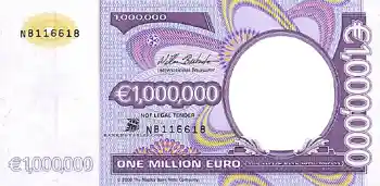 An inscription on the frame: Миллион евро. An inscription on the frame: Миллион евро.