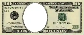 An inscription on the frame: 10 американских долларов. An inscription on the frame: 10 американских долларов.