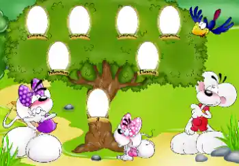 An inscription on the frame: I am. Father. Mother. Grandmother. Grandfather.