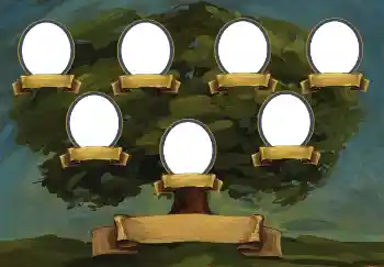 An inscription on the frame: I am. Father. Mother. Grandmother. Grandfather.