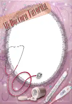 An inscription on the frame: Mi doctora favorita