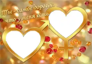 Photo effect from category Frames for Lovers № 2203. An inscription on the frame: Ты - самое дорогое, что у меня есть