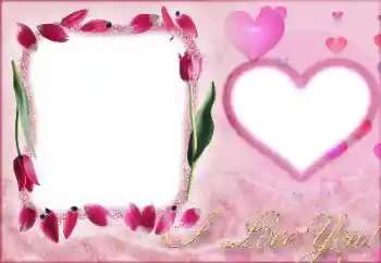 Photo effect from category Frames for Lovers № 26675. An inscription on the frame: I love you!
