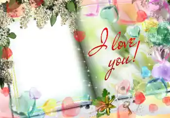 Photo effect from category Frames for Lovers № 34009. An inscription on the frame: I love you!