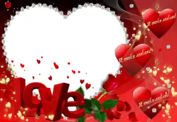 Photo effect from category Frames for Lovers № 45951. An inscription on the frame: Love. Я тебя люблю!