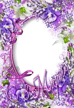 An inscription on the frame: Happy Women's Day An inscription on the frame: Happy Women's Day