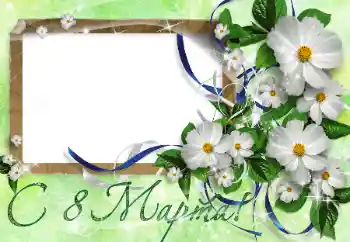 An inscription on the frame: Happy Women's Day An inscription on the frame: Happy Women's Day