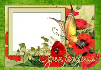 An inscription on the frame: Happy Birthday!