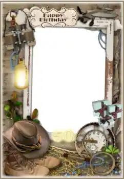 An inscription on the frame: Happy Birthday! An inscription on the frame: Happy Birthday!