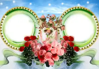 An inscription on the frame: Happy anniversary! An inscription on the frame: Happy anniversary!