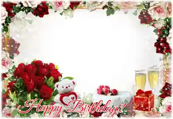 An inscription on the frame: Happy Birthday! An inscription on the frame: Happy Birthday!