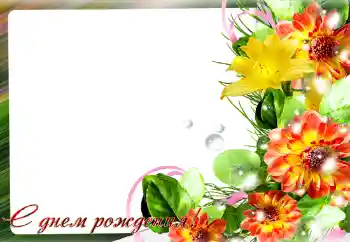 An inscription on the frame: Happy Birthday!