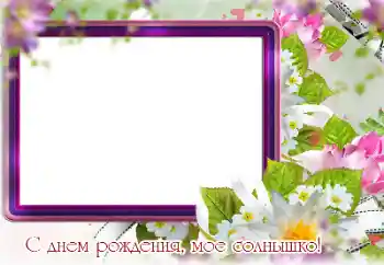 An inscription on the frame: Happy Birthday!