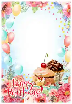 An inscription on the frame: Happy Birthday!