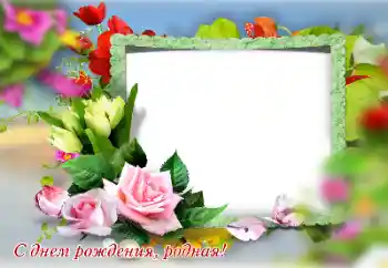 An inscription on the frame: Happy Birthday!