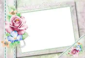 An inscription on the frame: Happy Birthday! An inscription on the frame: Happy Birthday!