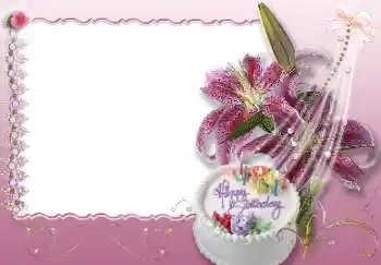 An inscription on the frame: Happy Birthday An inscription on the frame: Happy Birthday