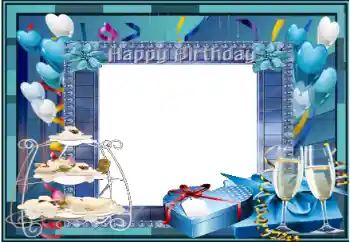 An inscription on the frame: Happy Birthday! An inscription on the frame: Happy Birthday!