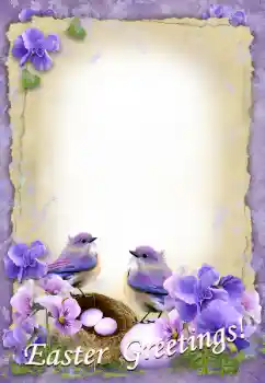 An inscription on the frame: Happy Easter! An inscription on the frame: Happy Easter!