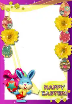 An inscription on the frame: Happy Easter! An inscription on the frame: Happy Easter!