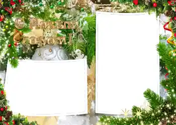 An inscription on the frame: Happy New Year! An inscription on the frame: Happy New Year!