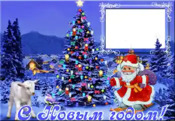 An inscription on the frame: Happy New Year! An inscription on the frame: Happy New Year!