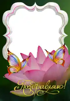 An inscription on the frame: Поздравляю! An inscription on the frame: Поздравляю!