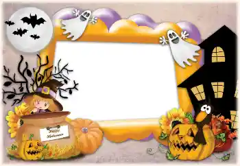 An inscription on the frame: Happy Halloween An inscription on the frame: Happy Halloween