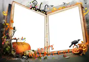 An inscription on the frame: Happy Halloween An inscription on the frame: Happy Halloween