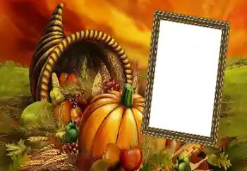An inscription on the frame: Happy Thanksgiving An inscription on the frame: Happy Thanksgiving