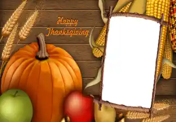 An inscription on the frame: Happy Thanksgiving An inscription on the frame: Happy Thanksgiving