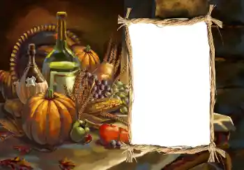 An inscription on the frame: Happy Thanksgiving An inscription on the frame: Happy Thanksgiving