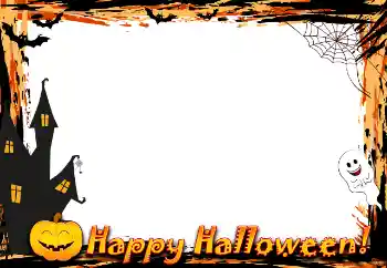 An inscription on the frame: Happy Halloween An inscription on the frame: Happy Halloween
