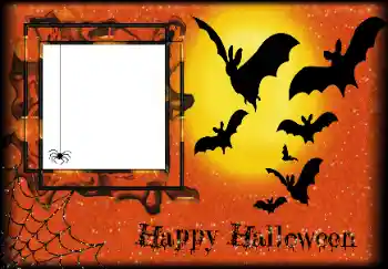 An inscription on the frame: Happy Halloween An inscription on the frame: Happy Halloween