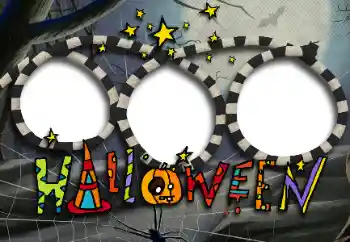 An inscription on the frame: Happy Halloween An inscription on the frame: Happy Halloween