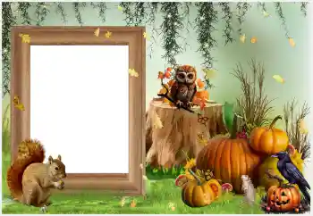 An inscription on the frame: Happy Halloween