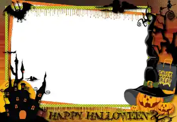 An inscription on the frame: Happy Halloween An inscription on the frame: Happy Halloween