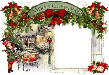 An inscription on the frame: Merry Christmas! An inscription on the frame: Merry Christmas!
